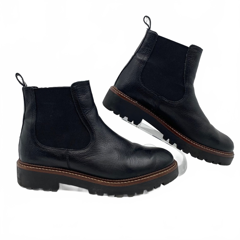 Caslon Black Slip-On Ankle Boots | Leather, Women’s Size 8
